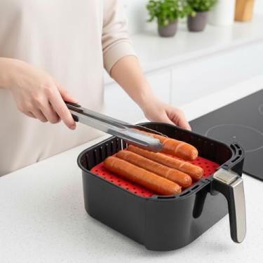 Imagem de Tapete de Silicone para Airfryer 19x19cm Quadrado Antiderrapante – Acessório Resistente ao Calor