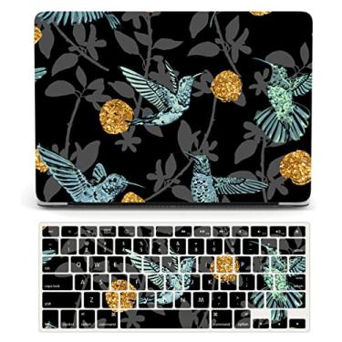 Imagem de Capa para laptop compatível com MacBook Pro de 14 polegadas versão 2023 2021 A2779 A2442 com chip M2 M1 Pro/Max e Touch ID, capa rígida de plástico padrão e capa de teclado, beija-flores