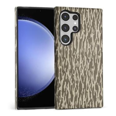 Imagem de FKBRCL4U Capa para Samsung Galaxy S23 Ultra, capa híbrida de silicone brilhante de 2 camadas para meninas e mulheres para Samsung Galaxy S23 Ultra Bottomland camuflagem cinza casca camuflagem padrão