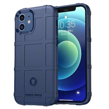 Imagem de IDEWEI Capa para iPhone 12, fibra de carbono refinada, anti-queda, anti-impressões digitais, proteção integral. A capa do telemóvel é compatível com iPhone 12