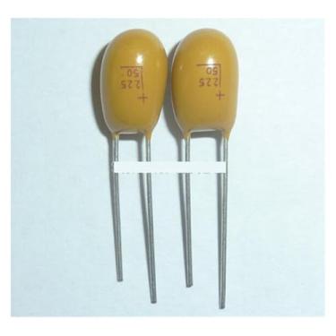 Imagem de 10 capacitores de tântalo 2,2 uF 50 V 225 50 V 2,2 uF DIP Radial OROAOBOMT