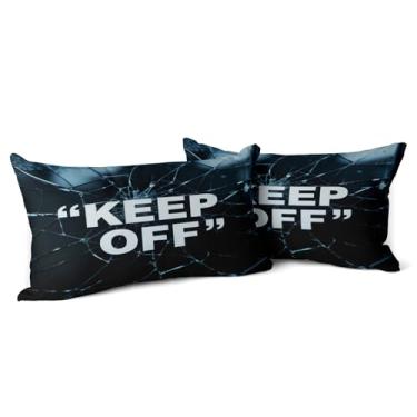 Imagem de Khxriypha Hypebeast Room Decor Keep Off Conjunto de 2 capas de almofada respiráveis quadradas para decoração de sofá de casa 45 × 45 cm Diablo Style-3