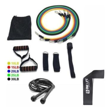 Imagem de Corda De Pular + Mini Band + Kit Extensores Elásticos - Infinity