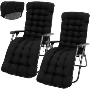 Imagem de Almofada para espreguiçadeira de sol, 167 x 50 cm, para área externa, espreguiçadeira, substituição, macia, respirável, confortável, almofadas de cadeira de gravidade zero para pátio, jardim, gramado