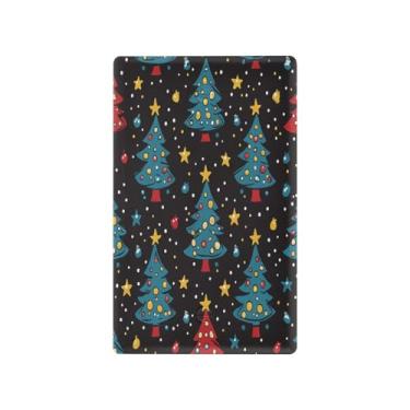 Imagem de Blueangle Placa de parede decoradora de capa em branco, tamanho padrão, árvores de Natal com desenho de 1 gangue para quarto de escritório em casa, 4,53 x 2,76 polegadas #423