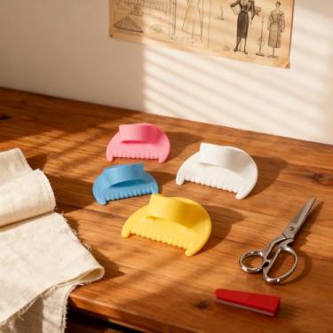 Imagem de Medidor de costura de 4 peças, ferramenta de medição de ponto de borda com guia de 3 mm, régua de costura multicolorida para controle de costura e acolchoamento