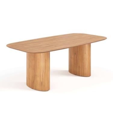 Imagem de Mesa De Jantar Orgânica Tivoli 220cm X 110cm 8 Lugares Lamina Cinamomo