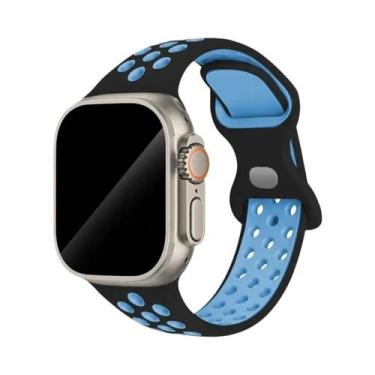 Imagem de Pulseira De Borracha Colorida Para Apple Watch Band 44mm 45mm 46mm 49m