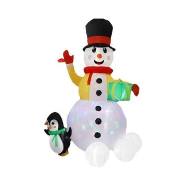 Imagem de Boneco De Neve Inflável Iluminado Por LED Para Decoração De Natal, Orn