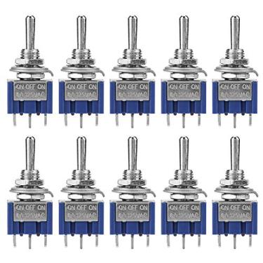Imagem de Interruptor de alternância de 3 pinos SPDT de longa vida 10 peças mini interruptor liga/desliga adequado para automóveis 6 mm 6 A 125 VCA