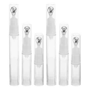 Imagem de Conjunto de 6 Aplicadores para Creme para Olhos: Aplicador Plano para Frasco de Creme Em Gel para Olhos de 5ml/10ml/15ml - Ponta Massageadora, Airless, Dispensador Roll-on Recarregável.