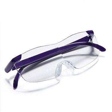 Imagem de uhyOHF Lupa, faixa de cabeça, mãos livres, lupa, lupa, 1,5 x 3x, ampliação de cabeça para leitura, lupa de joias, relógio, reparo eletrônico (roxo