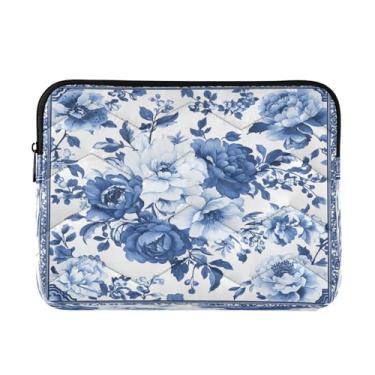 Imagem de STAYTOP Bolsa para laptop azul retrô macia e resistente a impactos, bolsa protetora para notebook de 13 a 14 polegadas