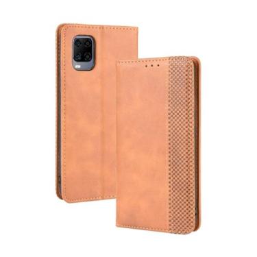 Imagem de Capa flip de couro para ZTE Axon 11 5G,Flip magnético retro,Caso de telefone de couro PU,Design de carteira com 3 slots de cartão e 1 clipe de dinheiro -Brown