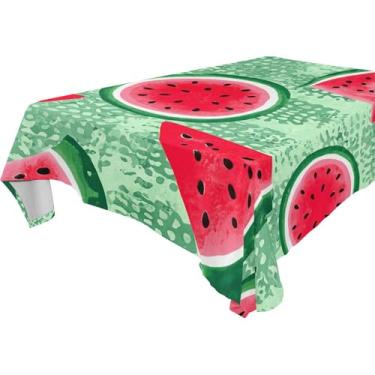 Imagem de Burbuja Toalha de mesa de fatias de melancia, toalha de mesa retangular, anti-rugas, grossa para decoração de jantar, cozinha, festa, 152 x 228 cm