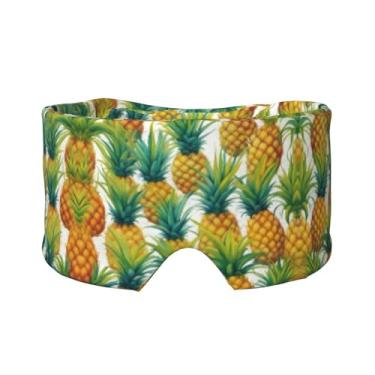 Imagem de Máscara protetora para olhos e orelhas com estampa de abacaxi tropical exótico, respirável, ajustável, blecaute, confortável