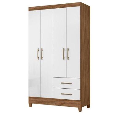 Imagem de Guarda Roupa Solteiro Chile 4 Portas Naturale Branco - Moval - MOVAL M