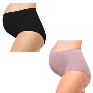 Imagem de Kit 2 Calcinhas Gestante Sem Costura Loba Lupo, PretoNude, M