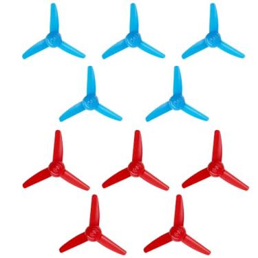 Imagem de 10PCS RC Boat DC Motor 2mm Shaft Propeller Plastic Propeller with 3-Blades Fan Shape for Fan Leaves Ship RC Boat Airplane DIY Model Toy Building Part (Red,Blue)