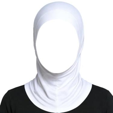 Imagem de VIGUEUR Máscara branca assustadora, máscara com capuz aberto de elastano, acessório unissex para cosplay para festa