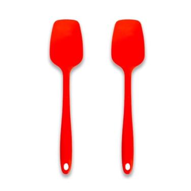 Imagem de Kit Espátula de Silicone 2 Peças 27cm Antiderrapante para Cozinha – Resistente ao Calor (VERMELHO27CM)