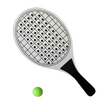 Imagem de Kit Jogo Frescobol Tênis De Praia 2 Raquetes Madeira + Bola