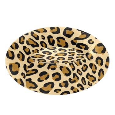 Imagem de SEHANY Cama de cachorro com estampa de leopardo, removível e lavável, pequena, redonda, cama de gato fofa, super macia, confortável para animais de estimação com fundo antiderrapante para cães