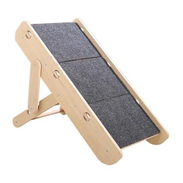 Imagem de Ｂｅｓｇａ Escada de madeira para cães, degraus duráveis, ajustáveis, versáteis, economizam espaço, para animais de estimação de pequeno a médio porte, rampa