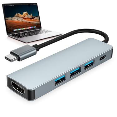 Imagem de Hub Usb C para Hdmi 4K e Usb 3.0 Usb 2.0 para Macbook Air Pro M1 iPad Adaptador Dock 5 em 1 Tipo C para Samsung Dex Notebook Tablet Dell Thunderbolt Dockstation Tipo C