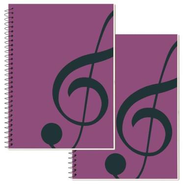Imagem de DOMMI Caderno de composição de partituras em branco, pacote com 2 unidades, caderno de papel de equipe manuscrito com 200 páginas, 26 x 19 cm, caderno de composição musical encadernado em espiral para