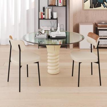 Imagem de Conjunto 2 Cadeiras de Jantar Mynna Tecido Mesclado Est.Preta - Metali