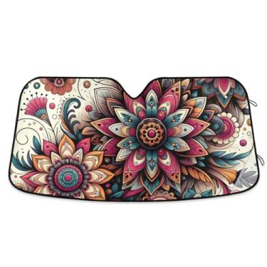 Imagem de Guarda-sol floral sem costura para carro, para-brisa, refletor UV, janela frontal, para-sol, proteção contra o calor