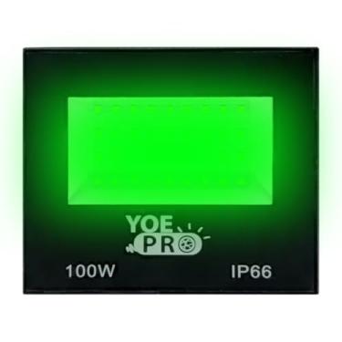 Imagem de Refletor LED Verde 100W YOE PRO Bivolt IP66 – Alta Potência, Economia e Resistência Profissional
