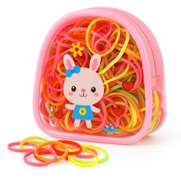 Imagem de Kit 250 Elásticos Coloridos Infantil com Mini Bolsinha Rosa – Para Trancinhas, Penteados e Baby Hair – Macios e Flexíveis (Colorido)