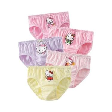 Imagem de Calcinhas De Algodão Hello Kitty Para Meninas, Pacote Com 5, Respiráve