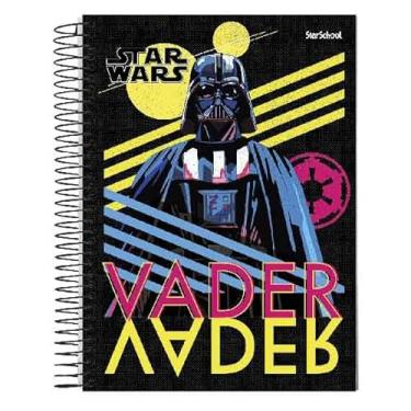 Imagem de Starschool – Caderno 1/4 Capa Dura Espiral STAR WARS Disney | 80 Folhas | Tamanho Portátil, Ideal para Anotações Diárias e Estilo Geek