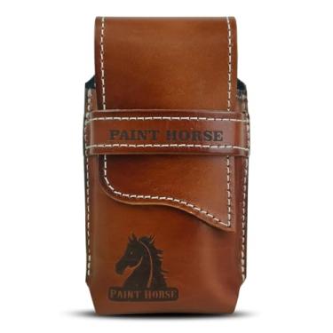 Imagem de Capa Bainha Couro Porta Celular Cinto Rustica Country Resistente Paint Horse