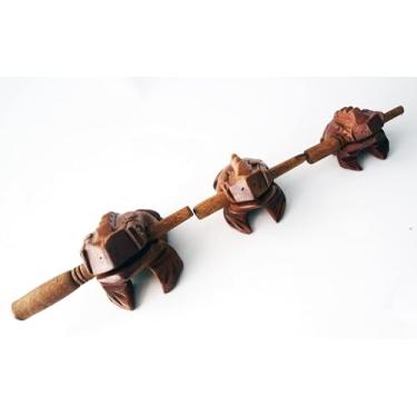 Imagem de Tubo de croacar madeira em forma sapo Dispositivo Guiro com palito