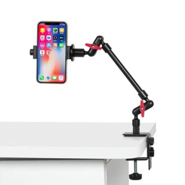 Imagem de Braço mágico com braçadeira, suporte de câmera articulado longo, suporte ajustável para celular, rotação de 360°, braço de microfone para microfone, luzes de LED, para telefone, tripé, mesa, mesa