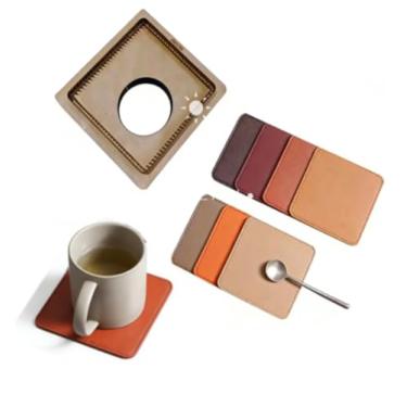 Imagem de YJIUYUANQ Base quadrada para artesanato de couro, perfurador e cortador de madeira para projetos de artesanato