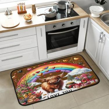 Imagem de Tapete de cozinha antiderrapante lavável tapete de cozinha macio absorvente tapetes de boas-vindas para interior, entrada, piso, pia, banheiro, lavanderia, decoração de festival de casa