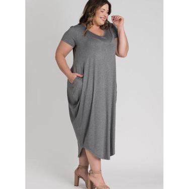 Imagem de Vestido Feminino Plus Size Amplo Comfy Bolsos Laterais - Serena-Feminino