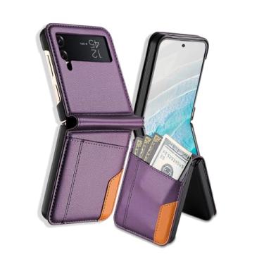 Imagem de Asuwish Capa de telefone para Samsung Galaxy Z Flip 4 5G 2022 capa carteira com suporte para cartão de crédito suporte bloqueio RFID Slim Rugged Mobile Flip Cell Accessories ZFlip4 Z4 Flip4 ZFlip 4Z