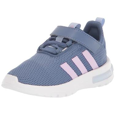 Imagem de adidas Tênis unissex infantil Racer Tr23 (criança pequena), Crew Blue/Bliss Lilás/Blue Dawn, 5 Wide Big Kid