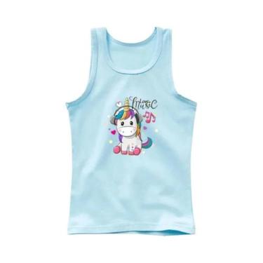 Imagem de Camiseta Regata Sem Mangas Para Meninas Com Estampa De Unicórnio Kawai