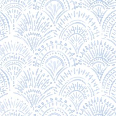Imagem de Safiyya Papel de parede Peel and Stick Boho Contact Paper 43.9 cm x 998.2 cm azul e branco papel de parede moderno autoadesivo removível papel de parede para quarto rolos de vinil
