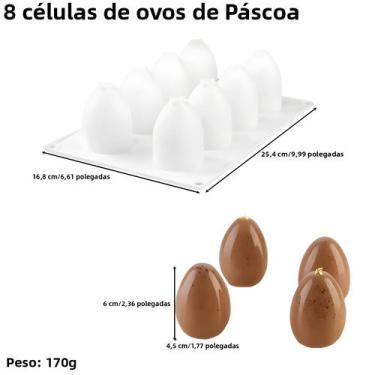 Imagem de Forma De Silicone Para Bolo De Ovo De Páscoa Com 5 Ou 8 Cavidades, Mol