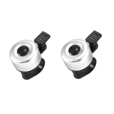 Imagem de Sino de bicicleta 2 pacotes com som melodioso alto clássico mini sino de bicicleta para crianças adultos buzina para scooter, mtb, bmx(2pcs silver)