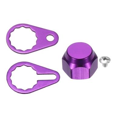 Imagem de YELARXI Tampas de porca de parafuso de molinete de pesca, peça de substituição de porca de placa de bloqueio de maçaneta direita M8 - Adequado para (acessórios de bricolagem/pesca/reparo), roxo