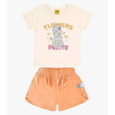 Imagem de Conjunto Blusa com Shorts Malhão Fruit RoviKids Bege, 1, Bege